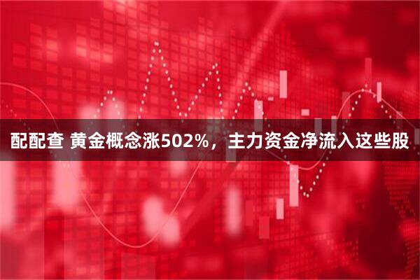 配配查 黄金概念涨502%，主力资金净流入这些股